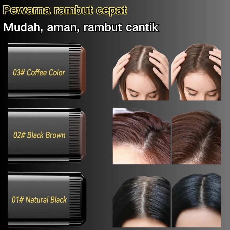 Rambut Pewarna Halal Sholat - Henna Rambut Minoxidil Penumbuh, Sisir Cat Rambut Comb Original 100%