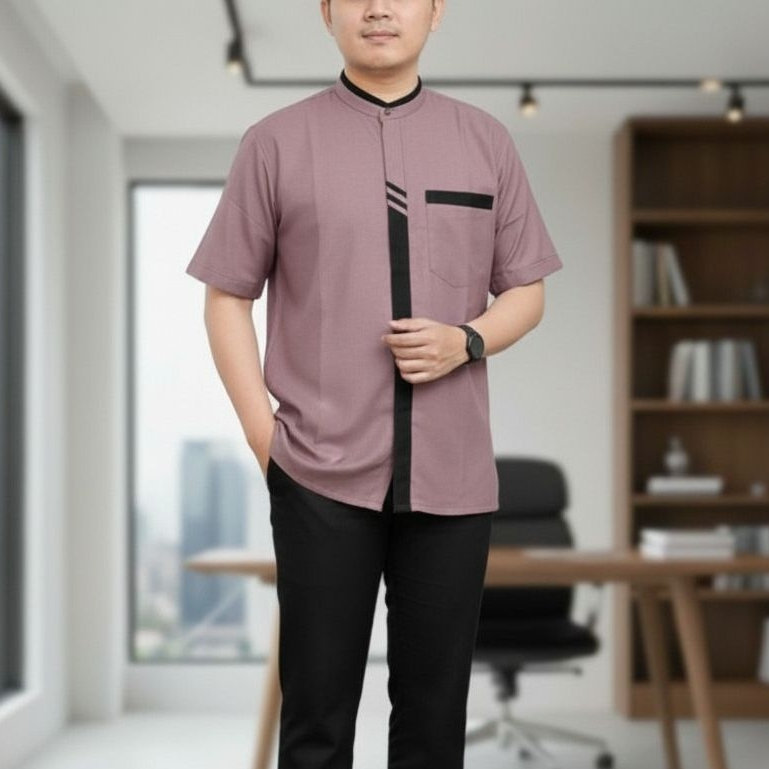 Kemeja Pendek Koko Dewasa 2026 Bj Muslim Pria Pakaian Elegant Baj Motif Bordir Baju Dewasaa Bju Terb