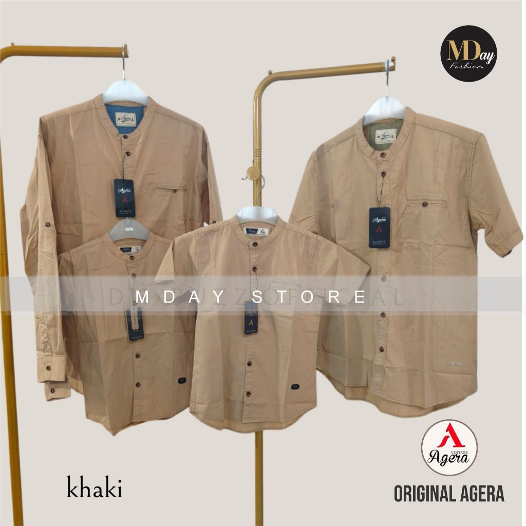 AGERA KEMEJA KOKO COUPLE AYAH ANAK SPESIAL KHAKI KATUN TWILL TERBARU