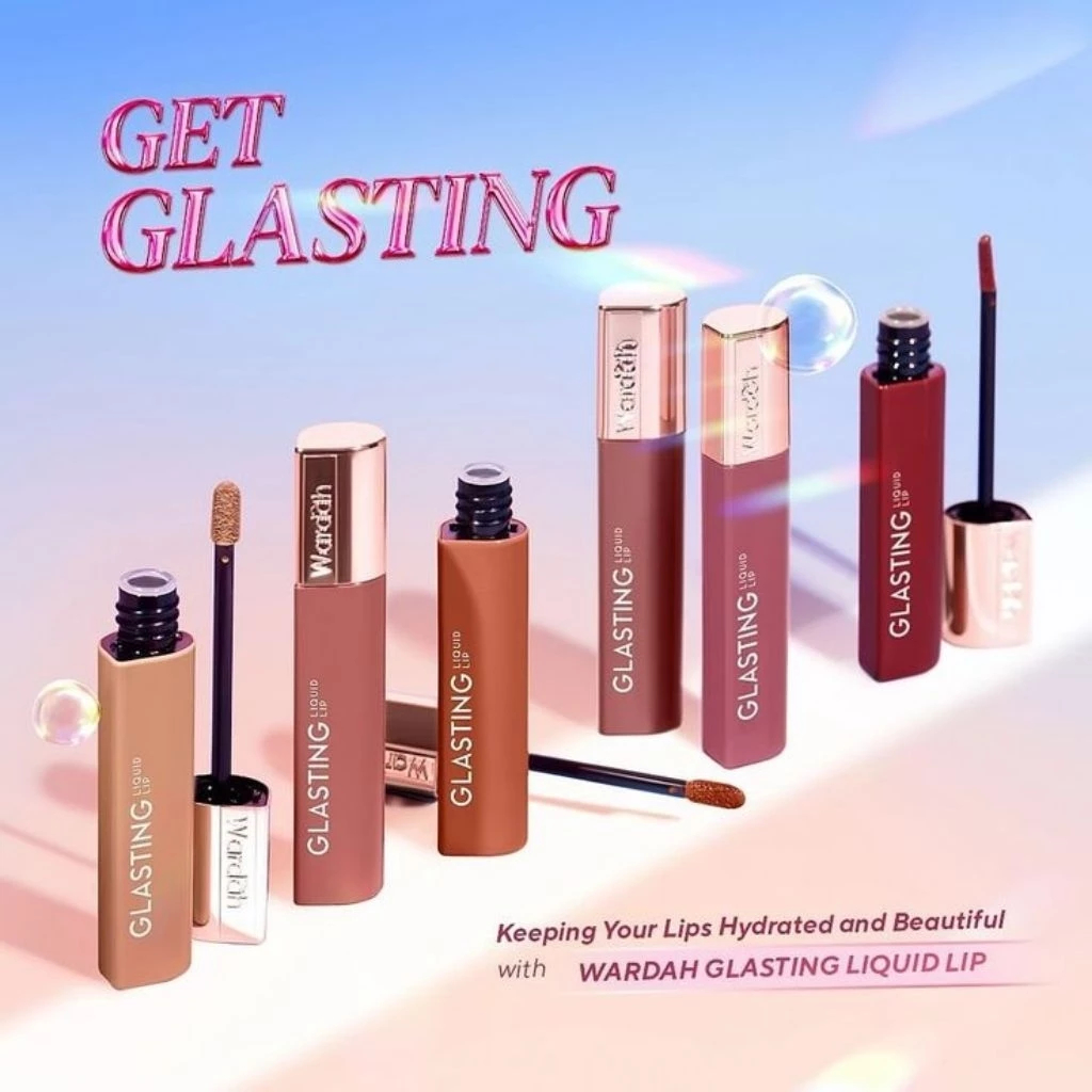 WARDAH Glasting Liquid Lip - Lipstick Hi Pigmented Glass Color Transferproof