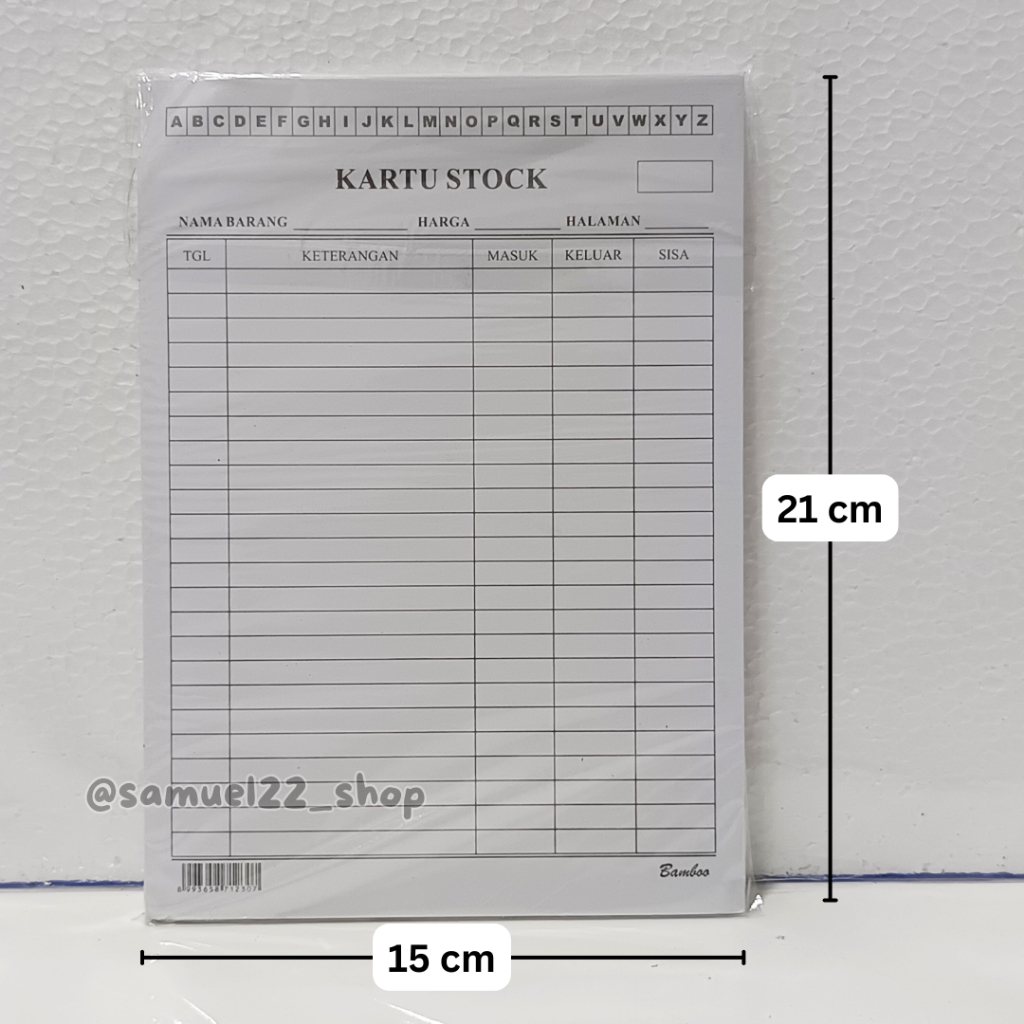 

Kartu Stock Stok Barang BAMBOO A5 Kwarto Isi 50 Lembar