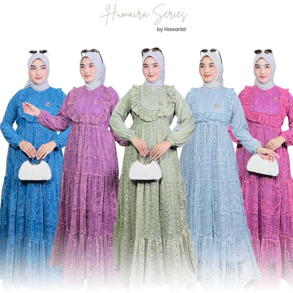 HAWARI - Gamis Brokat HUMAIRA Series Mewah Gamis Muslim Lebaran
