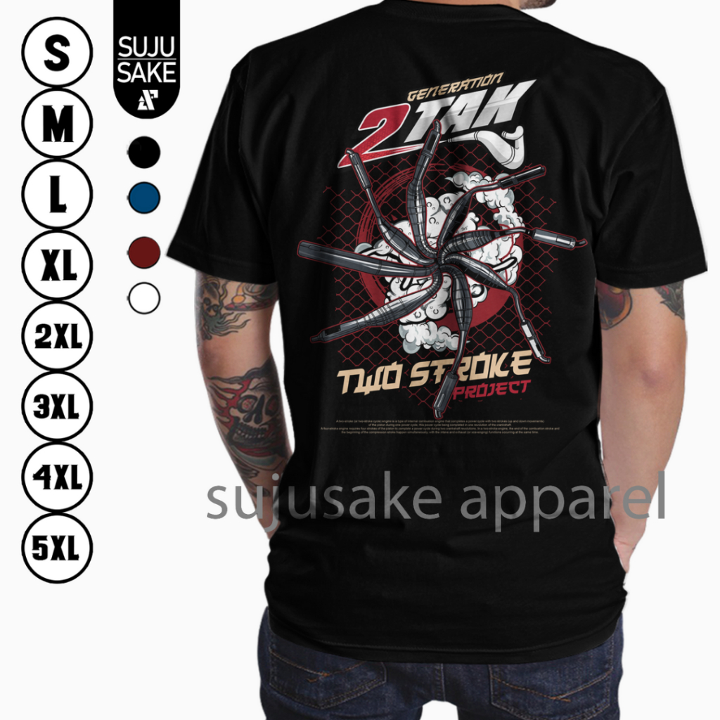 Baju Kaos Atasan Tshirt Pria 2 Stroke Tak Ninja r Fiz R Distro Original Sujusake Apparel Bahan Katun