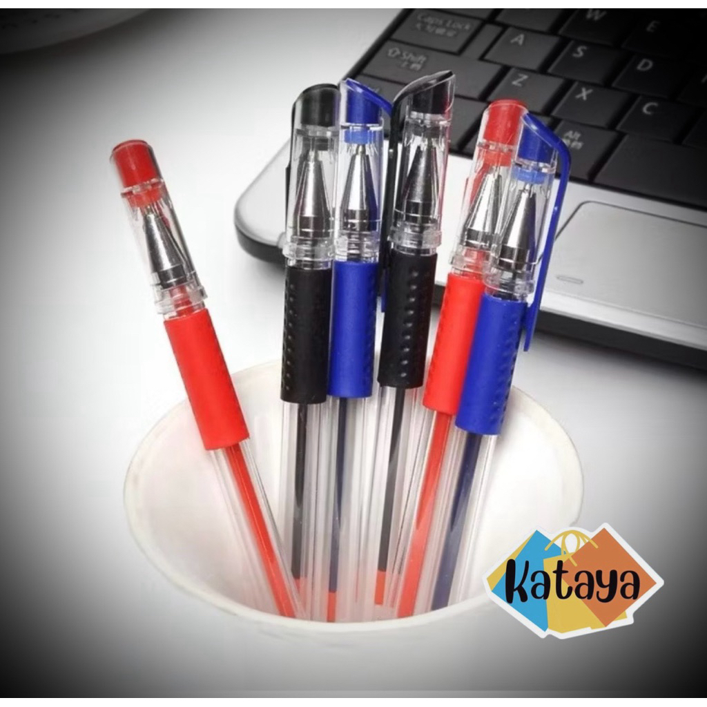 

Kty -Pena Gel 0.55mm Standard Pulpen tinta cair Alat Tulis Sekolah& Kantor - 12 Pcs