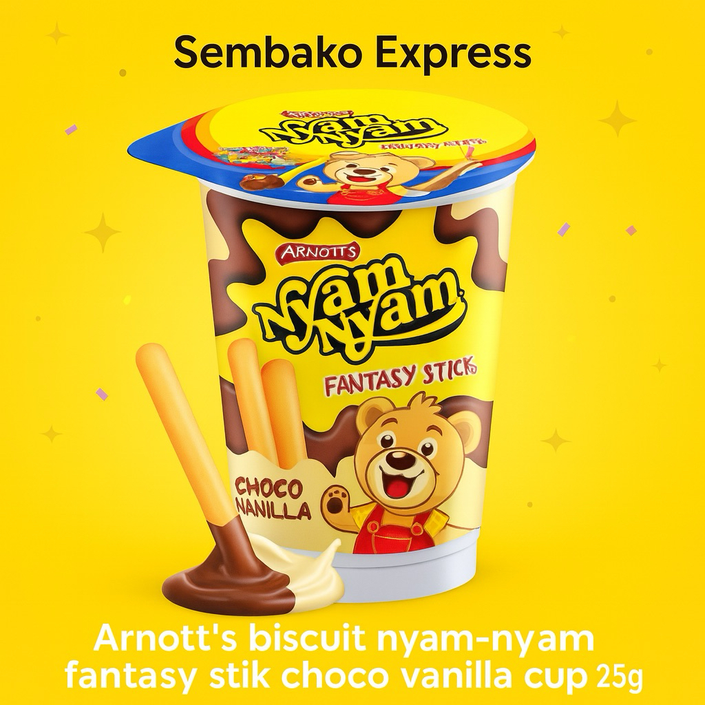 

Arnott’s Nyam-Nyam Fantasy Stick Choco Vanilla Cup 25g