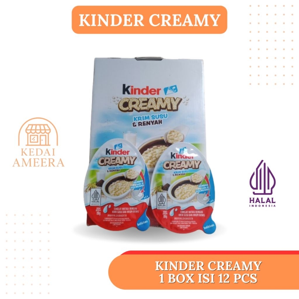 

Kinder Creamy | 1 box isi 12 pcs | ED November 2025 | Harga Promo