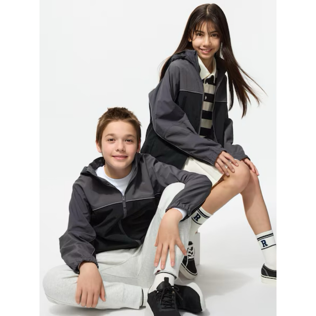 Jaket Parka Saku UV Protection Lengan Panjang Uniqlo Kids