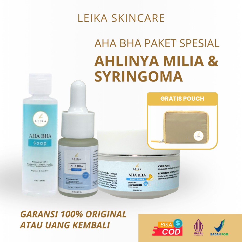 Paket 3in1 Khusus Milia diWajah Paket Milia diBawah Mata Leika Skincare Serum Milia Krim Milia Ampuh