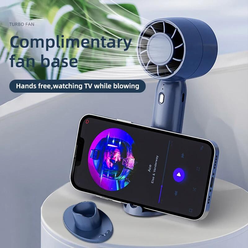 COLMER Kipas Mini Portable Handheld Fan USB Rechargeable 400mAh dengan Stand Handphone Hp Smartphone