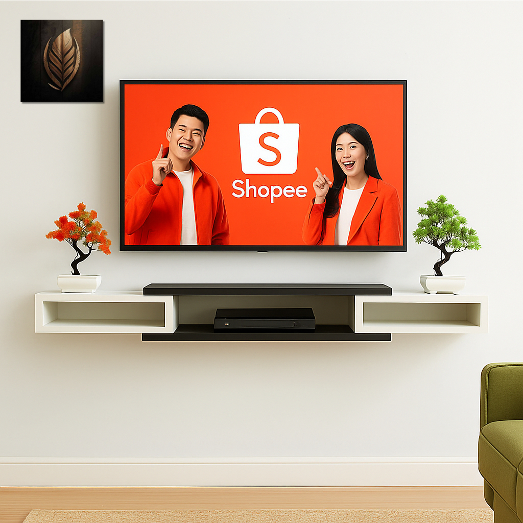 Rak Tv Ambalan Dinding Minimalis Bufet TV Dekorasi Meja Gantung Serbaguna Penyimpanan Multifungsi