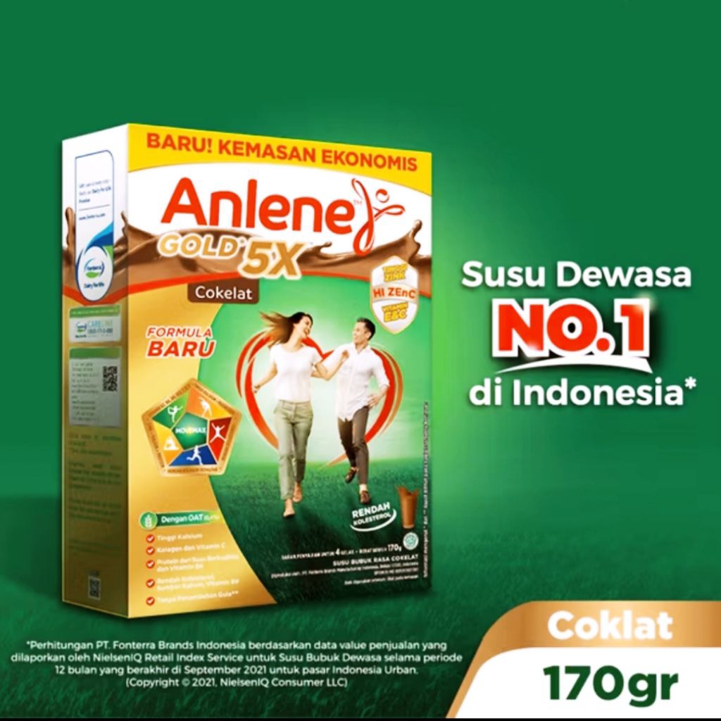 

Anlene Gold 5x Susu Bubuk Dewasa Coklat 240gr - Nutrisi Kesehatan Tulang Sendi dan Otot