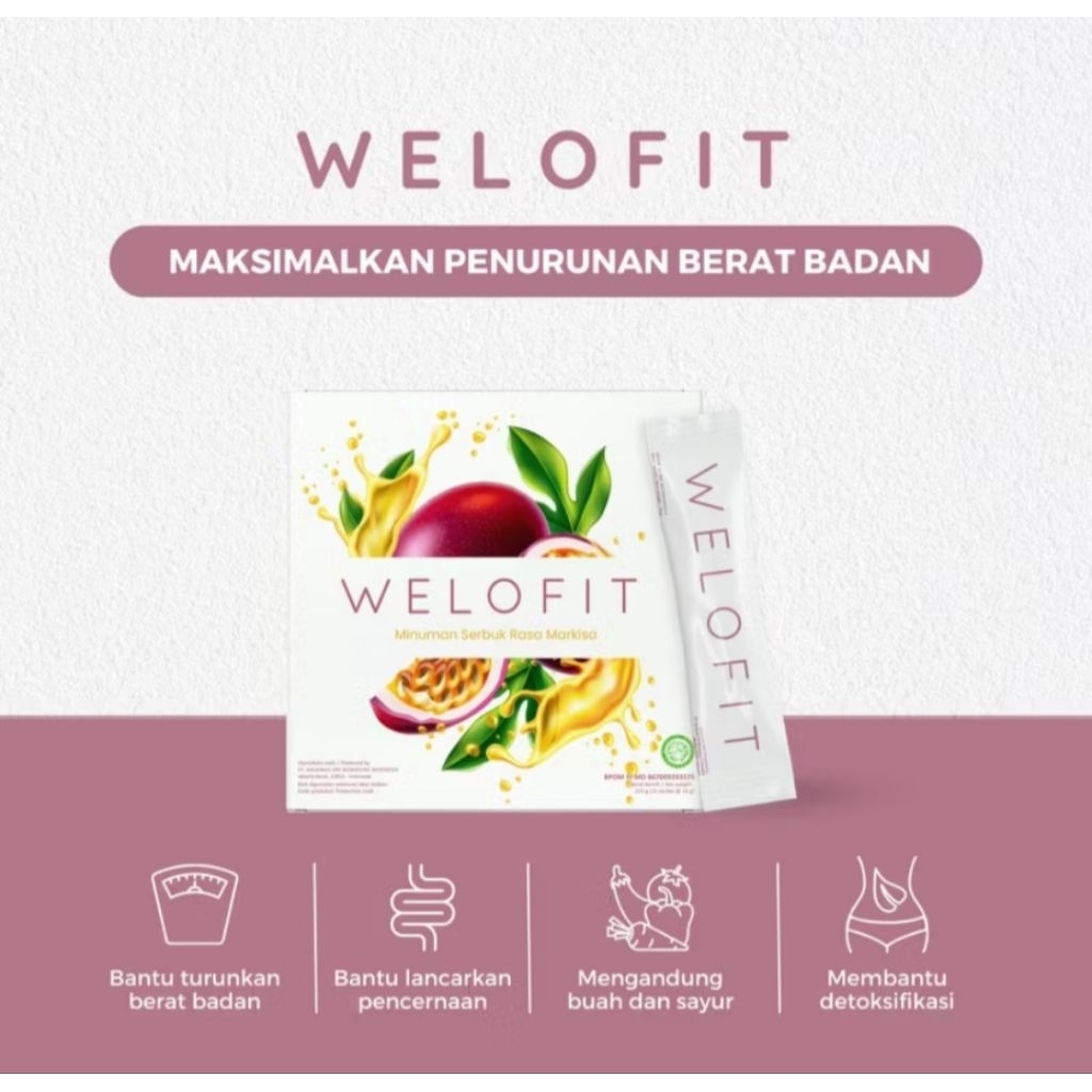 Welofit 1Box=15sachet Pelangsing Fiber||Welofit Weight Lost Fit Original