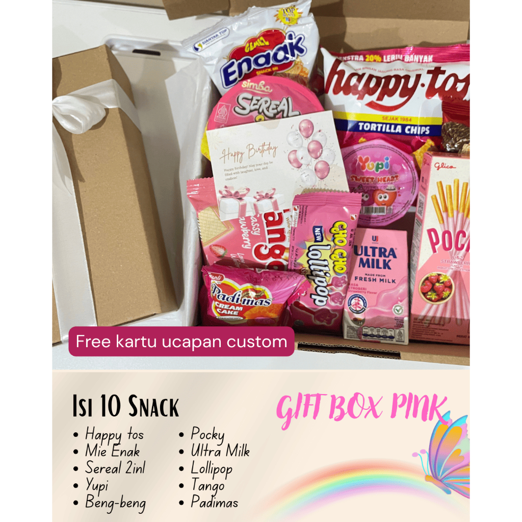 

Gift Box, Hampers Snack 20ribuan/ Snack Box/ Kado Wisuda/ Kado Ultah/ Hadiah Wisuda/ Hadiah Sempro/ Kado Pendadaran/ Kado Sidang/ Kado Cewek