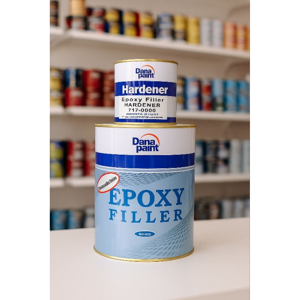 Dana paint epoxy filler kemasan 1liter warna abu&putih, Danagloss epoxy filler kemasan 1kg