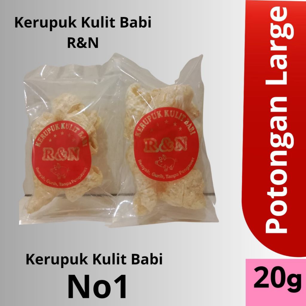 

KERUPUK KULIT BABI R&N IMPORT PREMIUM,ISI 20 GRAM UKURAN LARGE ,CU JIU CHA,RAMBAK,CRISPY PORK SKIN