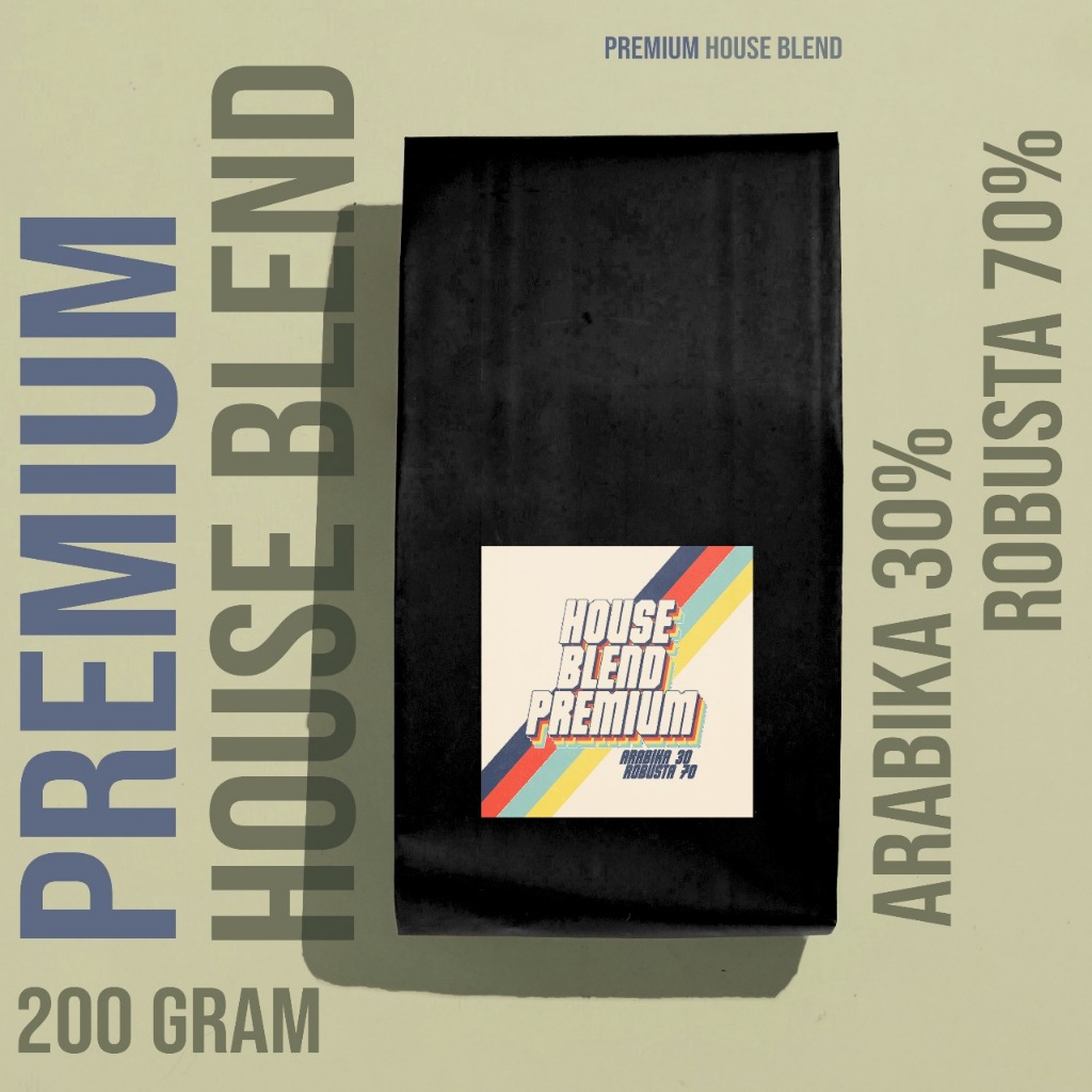 

House Blend Premium Arabika Robusta – Fresh Roasted 30% Arabika 70% Robusta - 200gr, Biji | Bubuk | Giling | Whole Bean | Jogja Roaster