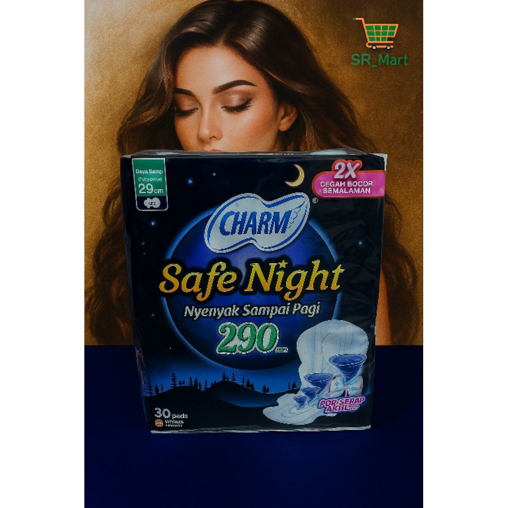 Charm Save Night 29cm – Pembalut Malam Extra Panjang & Nyaman Anti Bocor