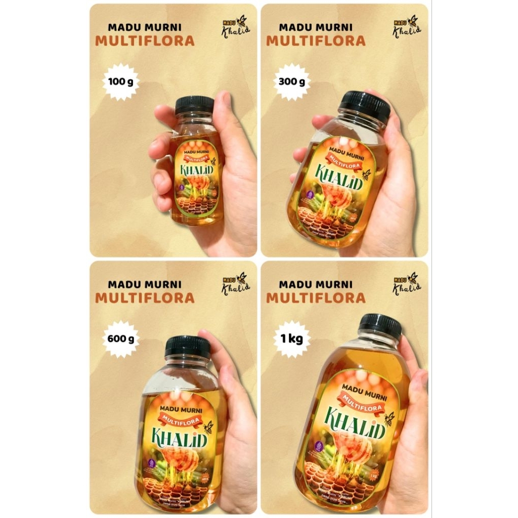 

madu khalid madu raw asli madu murni 100% tanpa campuran alami sehat multiflora akasia carpa 300gr