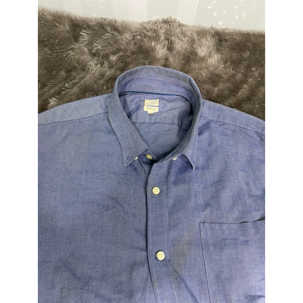 [COD] Kemeja GIORDANO Lengan Panjang Denim Oversize Preloved