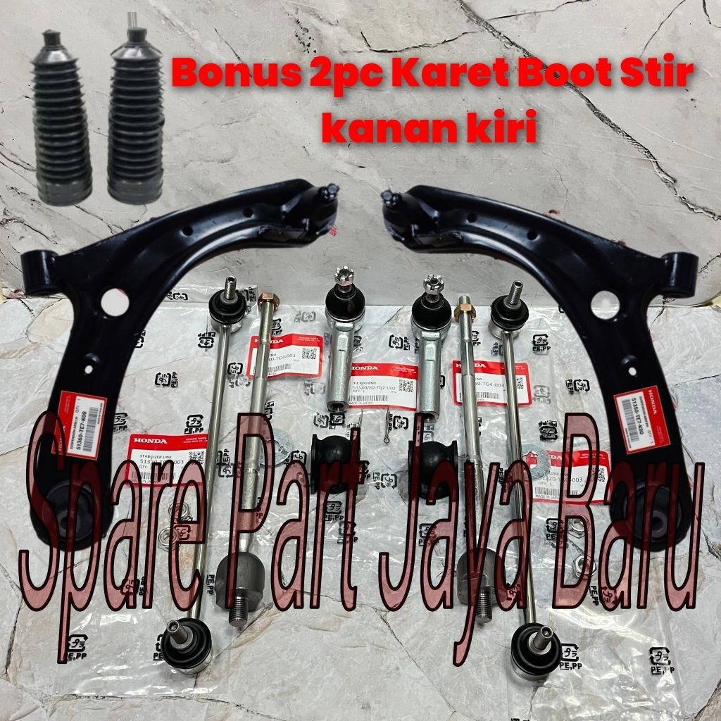 Paketan Kaki Kaki Depan Brio Satya RS 2014-2025 12pc Lower Arm Depan Set Tie Rod Rack End Link Stabi