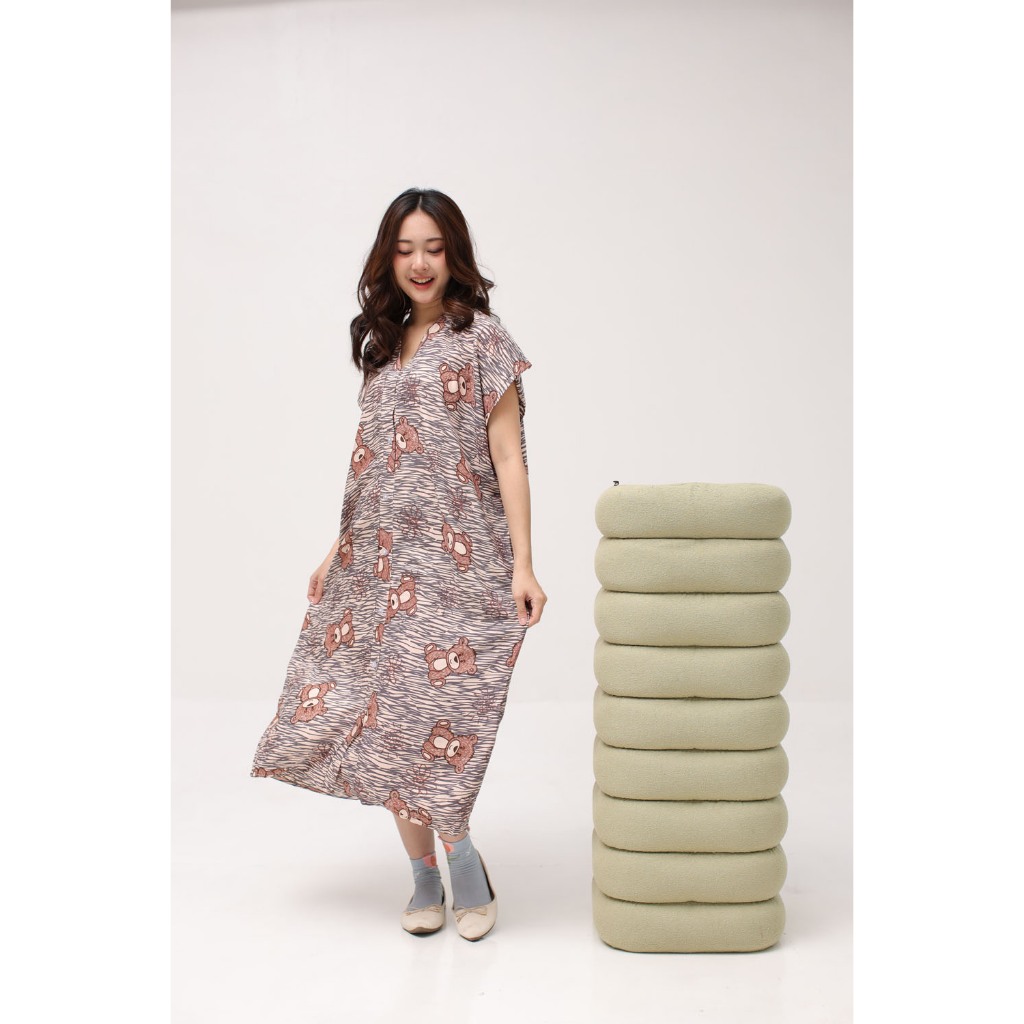 Daster Busui Kerah V Kekinian Gemes Jumbo LITTLE BEAR Daster Tidur