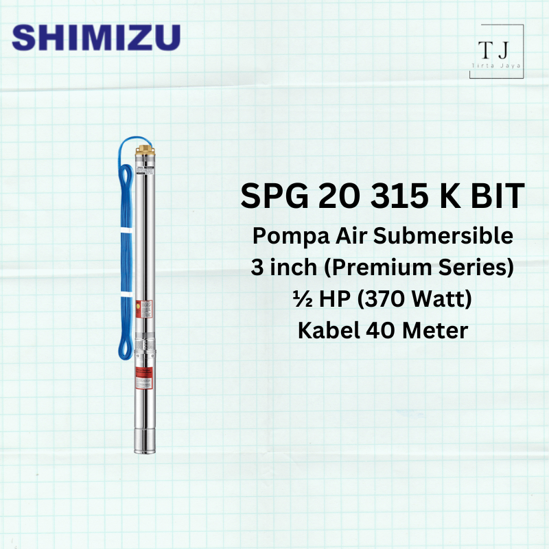 Pompa Air Submersible SHIMIZU SPG 20 315 K BIT 1/2 HP Kabel Pompa Sible Pompa Satelit