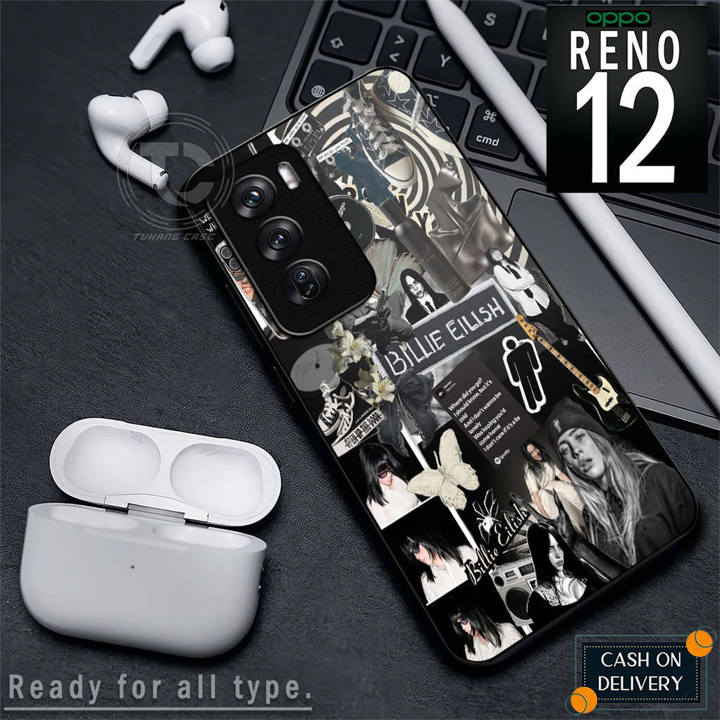 Case Handphone Motif Billie Eilish Untuk oppo reno 12 8t 4g 8t 5g a3x/a3 nfc a17 a17k a3s a74 4g/ren