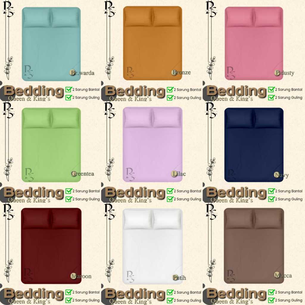 Sprei Polos Aesthetic Ukuran 140x200 160x200 180x200 200x200 Tinggi 30cm - Sprei Set Sudut Karet