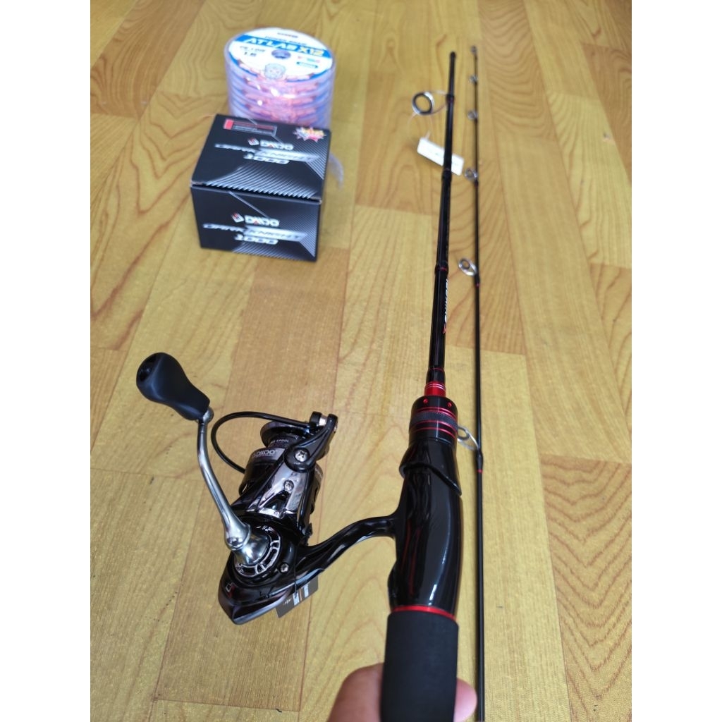Pancing casting spinning satu set joran shikari black toman reel daido dark knight 1000