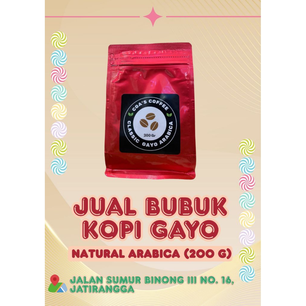 

Bubuk Kopi Gayo Natural Arabica 200 gram