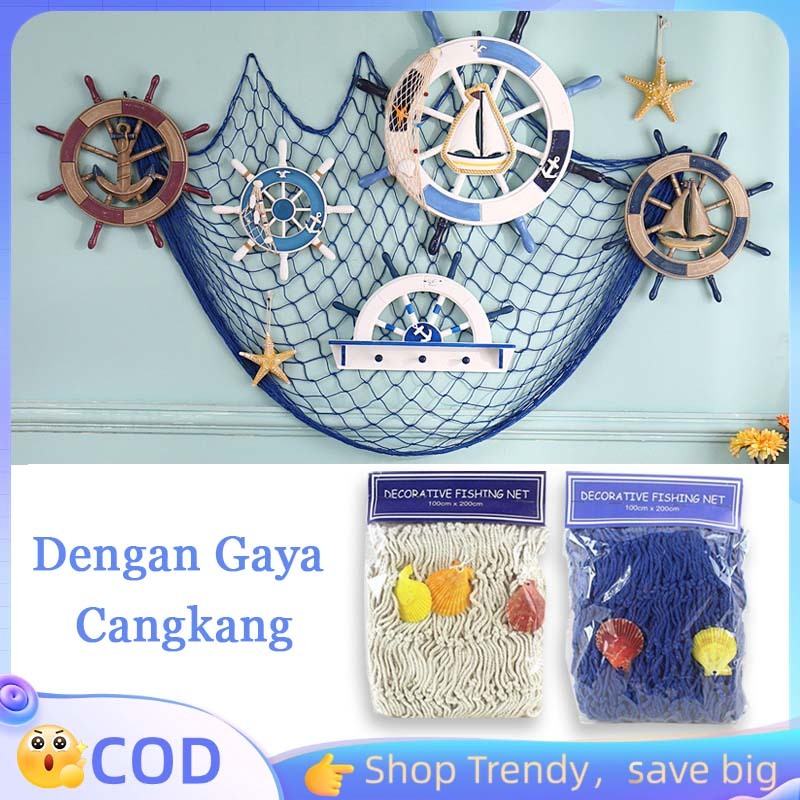 Hiasan Dinding Jaring Hiasan Dinding Gantung Rumbai Kerang Dekorasi Hiasan Kerang Decor