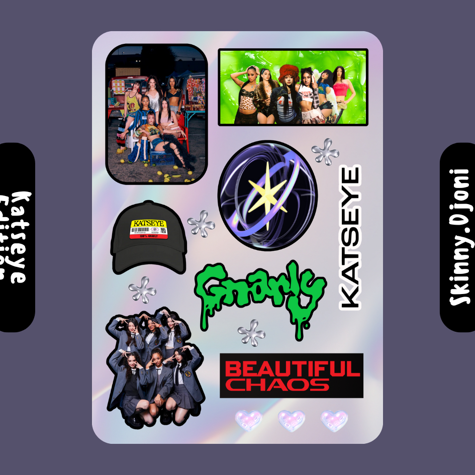 Katseye Sticker Sheet A5 - Katseye Packs - KPOP Girlband - KATSEYE - Sticker Sheet