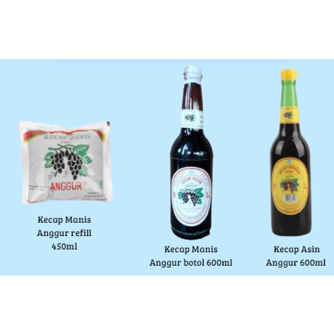 

ANEKA PRODUK KECAP ANGGUR KEMASAN REFIL & BOTOL ( MANIS & ASIN )