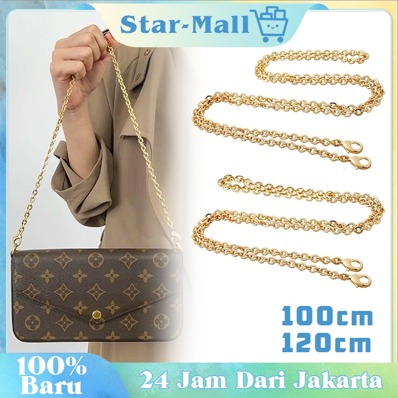 120 Cm Gantungan Tas Rantai Logam / Tali Tas Rantai Selempang Wanita / Tali Selempang Tas Rose Gold 
