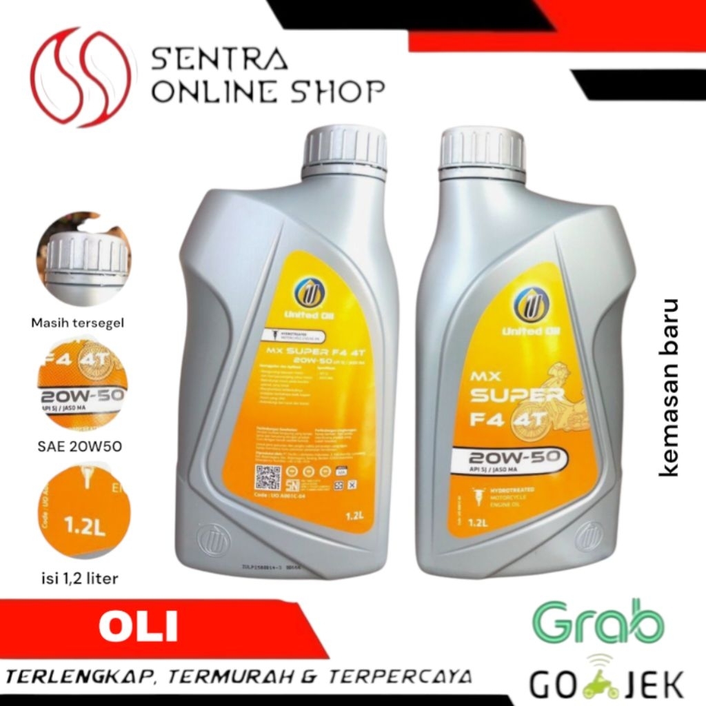oli united mx super f4 sae 20w 50 API SL/JASO MA 1.2L 1200ML