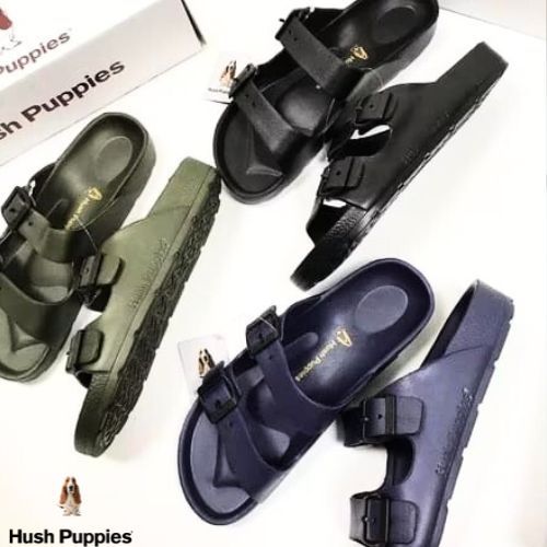 Hush Puppies Sandal Pria Ringan Anti Slip Trendy Sendal Selop Strap Dua Terlaris Size 39-45