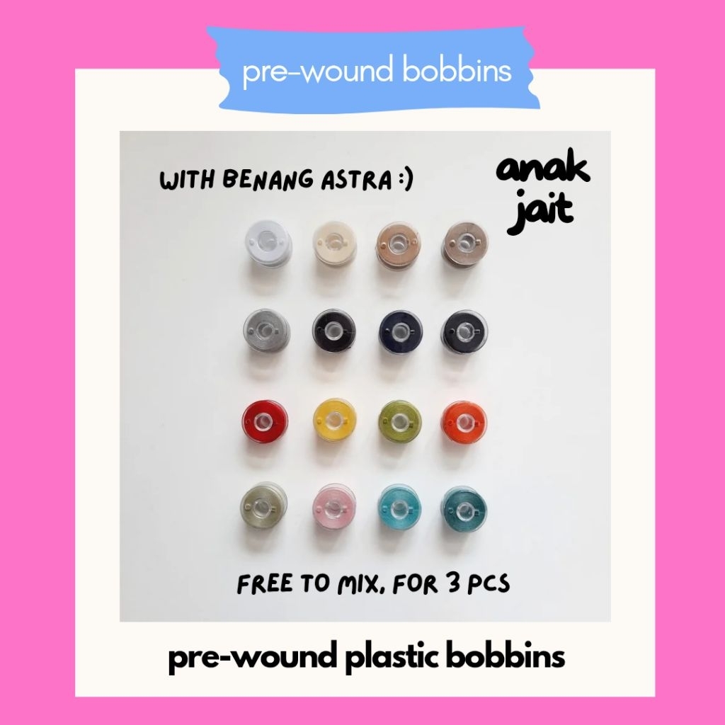 Bobbins/Spool Benang Astra/ Spool Plastik Benang Astra /Spool Plastik Benang Warna Warni / Spool Bob