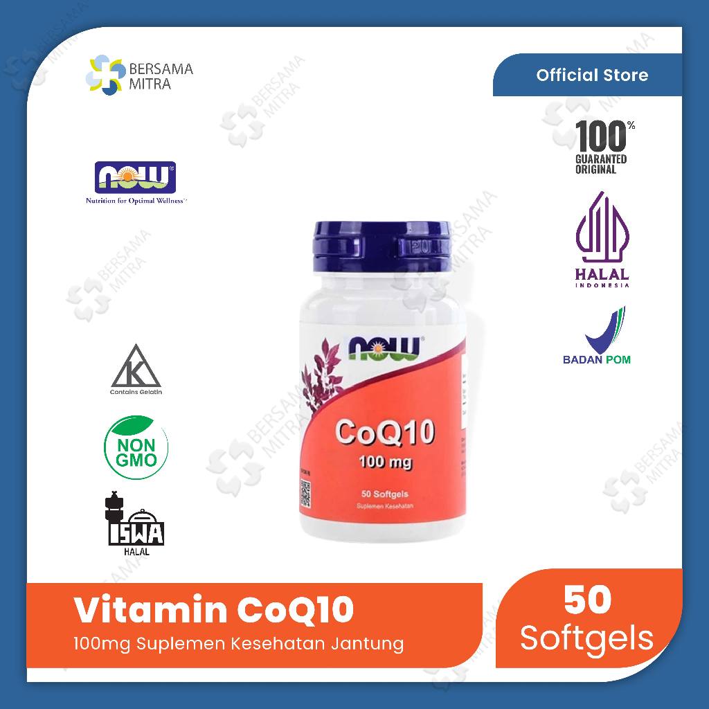 Now Foods | Vitamin CoQ10 | Cardiovascular Kesehatan Jantung
