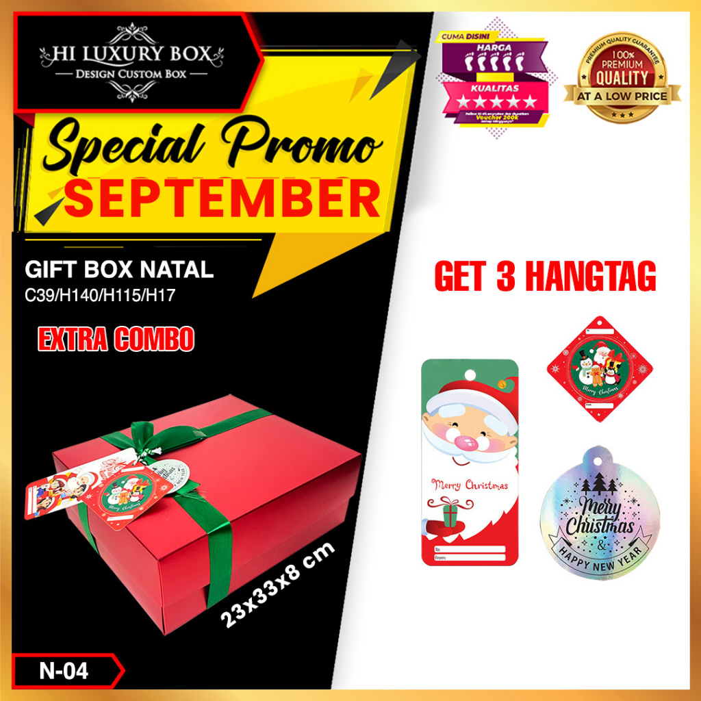 

Box Kado - Kotak Hadiah Metalize Special Natal - Premium Natal - N-04