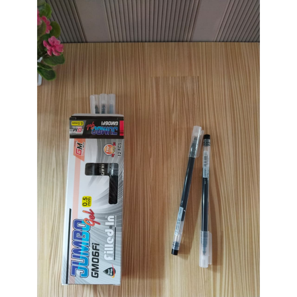 Pulpen gel gm jumbo per box 12 pcs