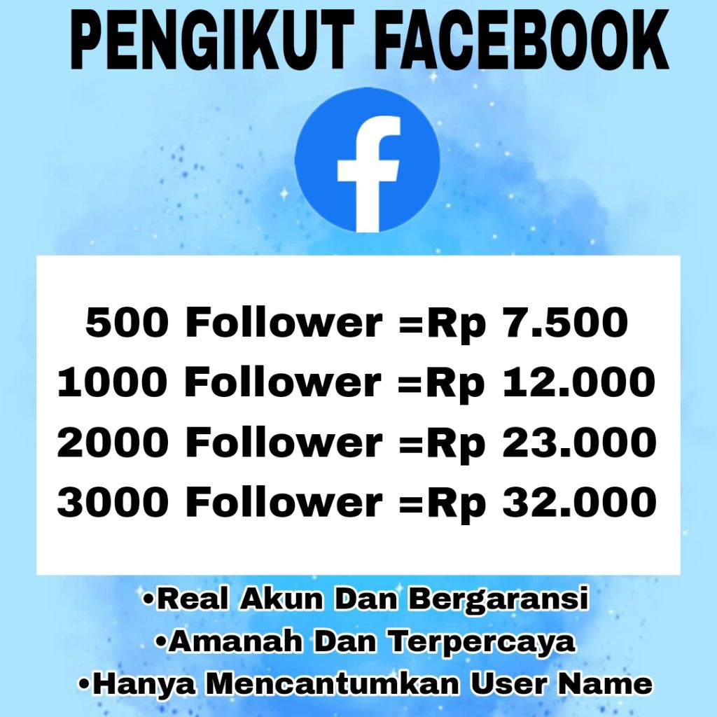 Jasa Tambah Follower Facebook Real & Bergaransi | Promo Followers Facebook Murah Amanah – Real Akun 