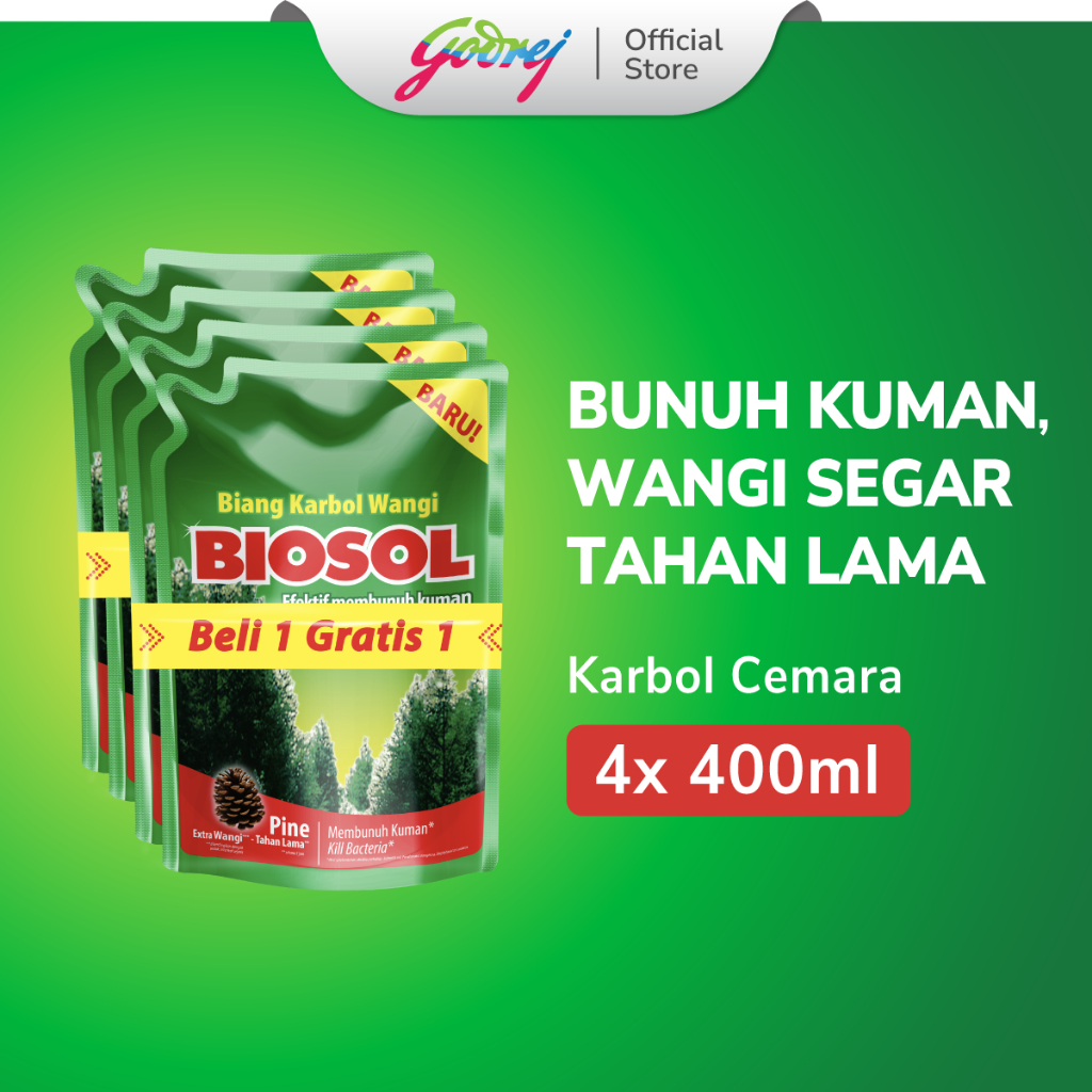 Biosol Karbol Wangi Pouch 400ml x 2 Pcs - Pembersih Lantai