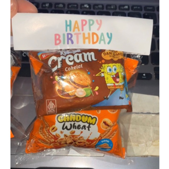 

snack paket lucu tulisan ucapan ready