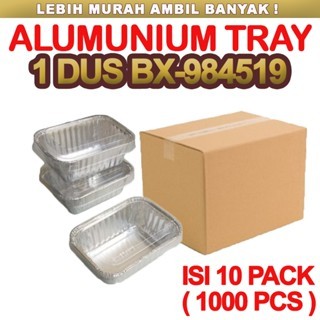Wadah Aluminium Foil Cup 1 Dus Bx 984519 Ukuran Kecil 140 Ml + Tutup Tray Untuk Dimsum Mentai
