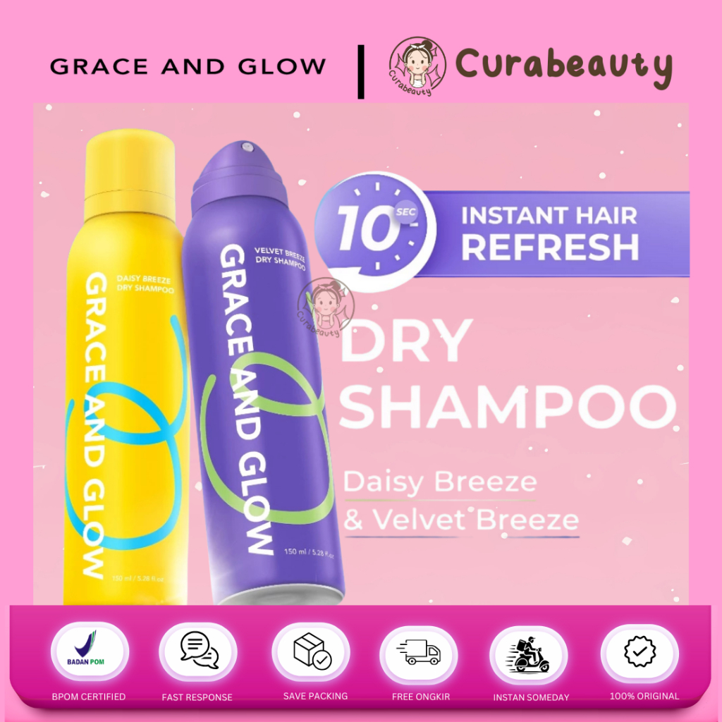 •CURABEAUTY• MANADO GRACE AND GLOW DRY SHAMPOO - DAISY BREEZE & VELVET BREEZE 150ml