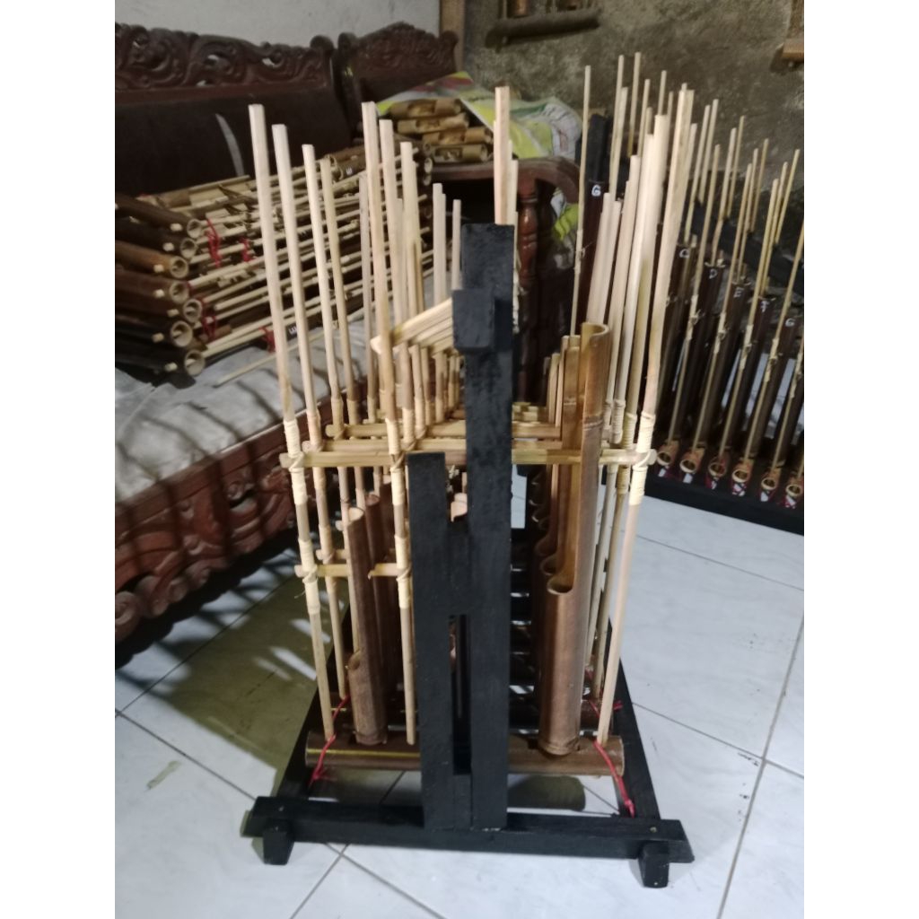 Angklung toel 8 nada 3 tabung model tusuk sate awalan nada ( G )