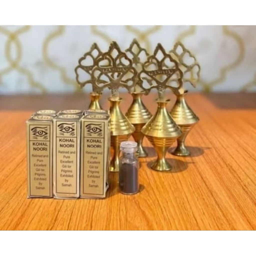 CELAK ITSMID DAN WADAH KUNINGAN |BUBUK KOHAL NOORI CELAK ARAB