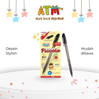 

Bollpoin/Pulpen/Pen/Zebra Bolpoin Stick Pen Piccolo 0.5 Warna Hitam