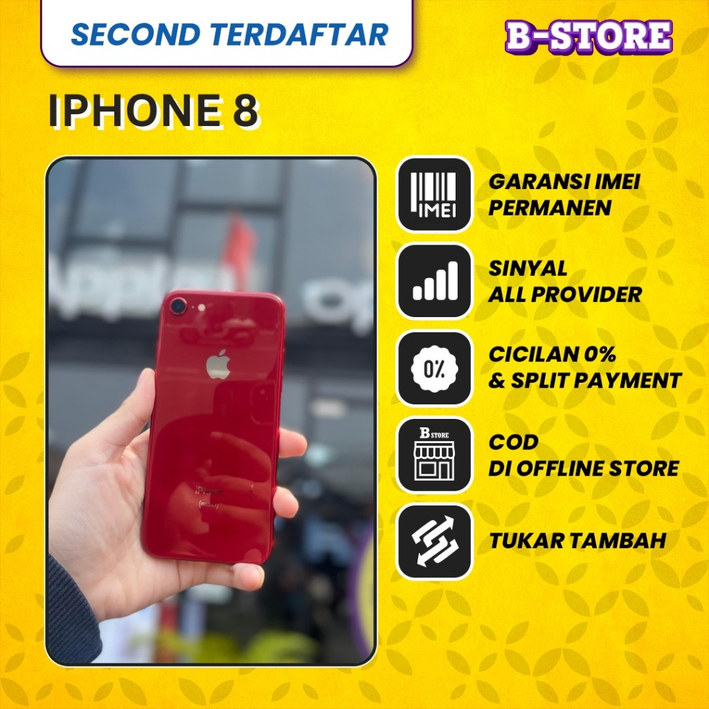 Apple iPhone 8 128GB - Batangan - 128 GB - Second Terdaftar