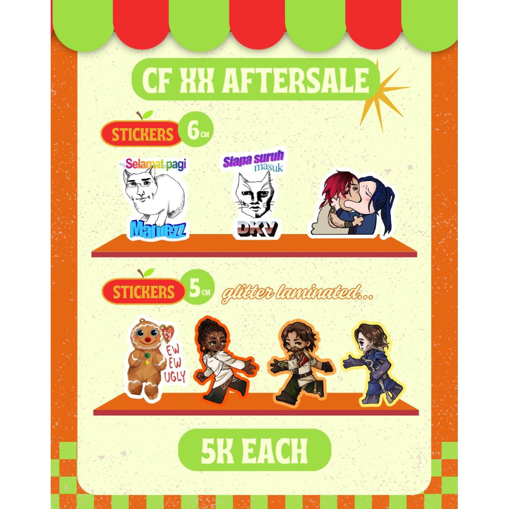 

[READY STOCK] sticker arcane, kucing meme cfxx aftersale